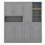 Lit escamotable simple de taille simple avec armoire et étagère, cadre de lit pliable multifonctionnel avec éclairage et ports USB-115211249
