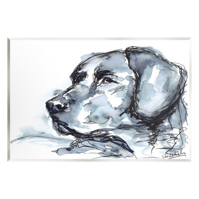 Stupell Industries Dog Watercolor Portrait Wall Plaque Art Design By Kendra Shedenhelm