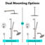 Système de douche double à 3 fonctions avec pluie, tête réglable et baguette manuelle (valve incluse)-113407297