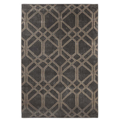 Raya Modern Geometric Lattice 100% Polypropylene Area Rug