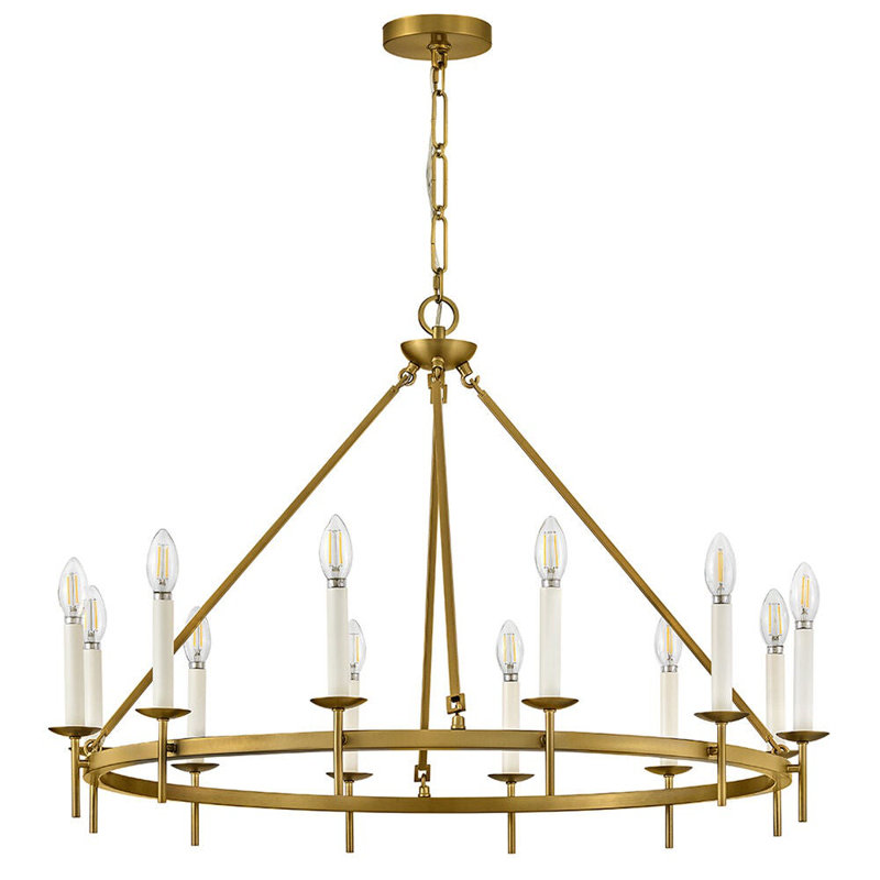 Hinkley Copley Chandelier, Lacquered Brass