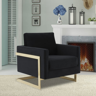 Fauteuil d'appoint rembourré en velours Lincoln