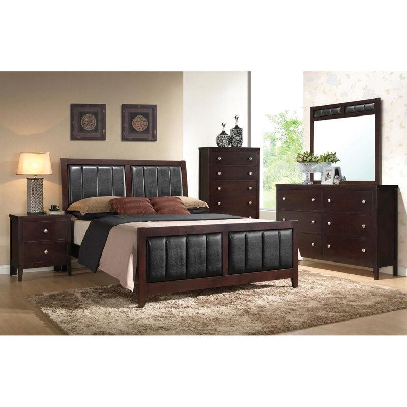 Queen Panel Bed  - Comfortable Sleeping Option With Materials Contemporary Wood Frame For Bedroom, Queen