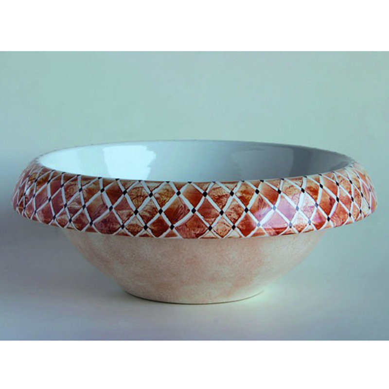 Lavabo de salle de bain vasque circulaire en céramique Ceramica I, Trapunta, Évier sans trou de robinet pré-percé