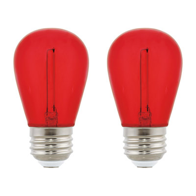 2 Watt (40 Watt Equivalent) Red S14 Omni Filament LED Light Bulb Medium (E26) Base, 2-Pack