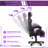 Soontrans Gaming Chair with Footrest High Back Office Chair with Headrest&Massage Lumbar Support Swivel Ergonomic Gaming Chair for Adults, Purple-443887836