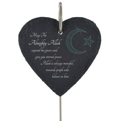 Boblitt Waterproof Slate Heart Grave Marker People Memorial Plaque