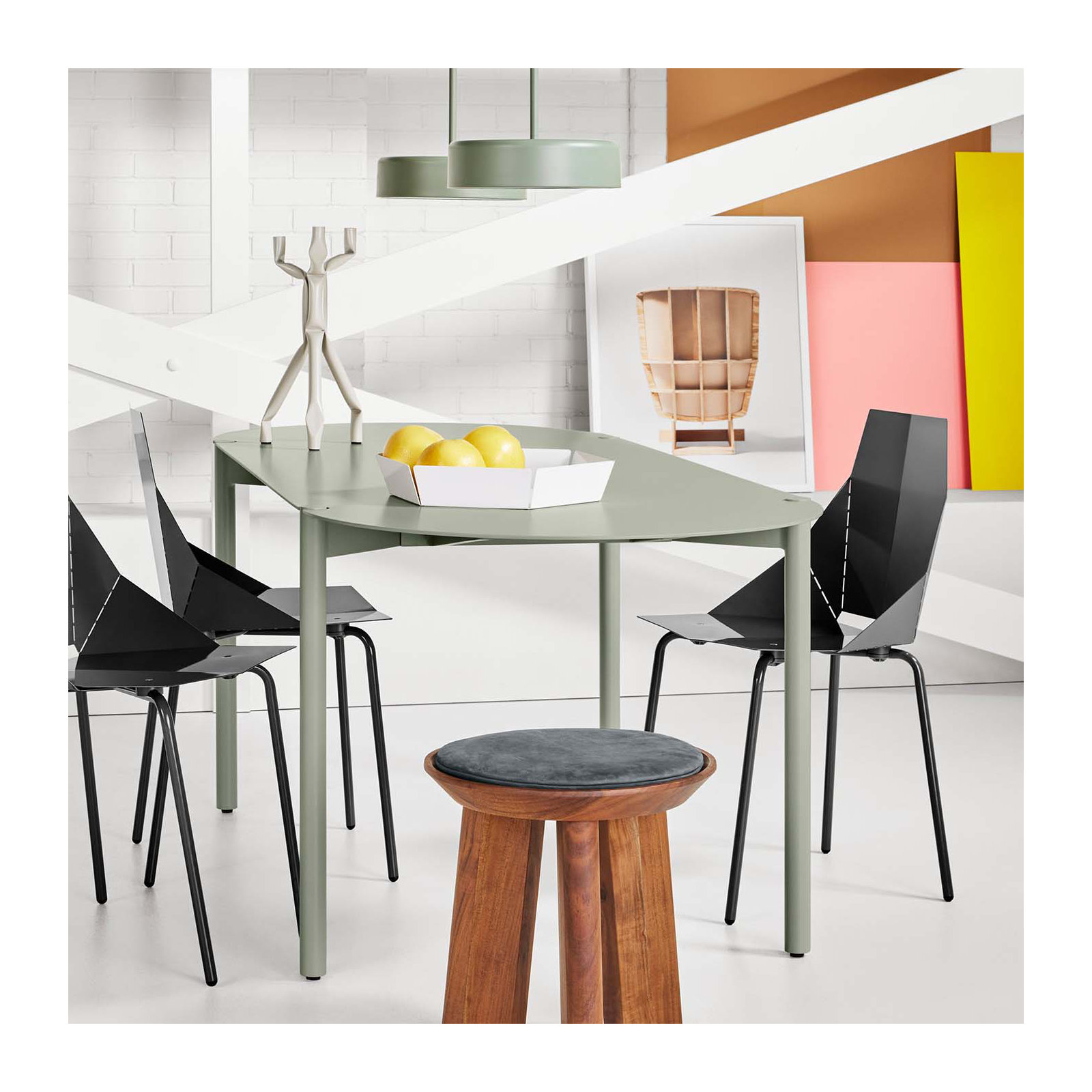 Comeuppance 82'' Outdoor Dining Table, Gray Green