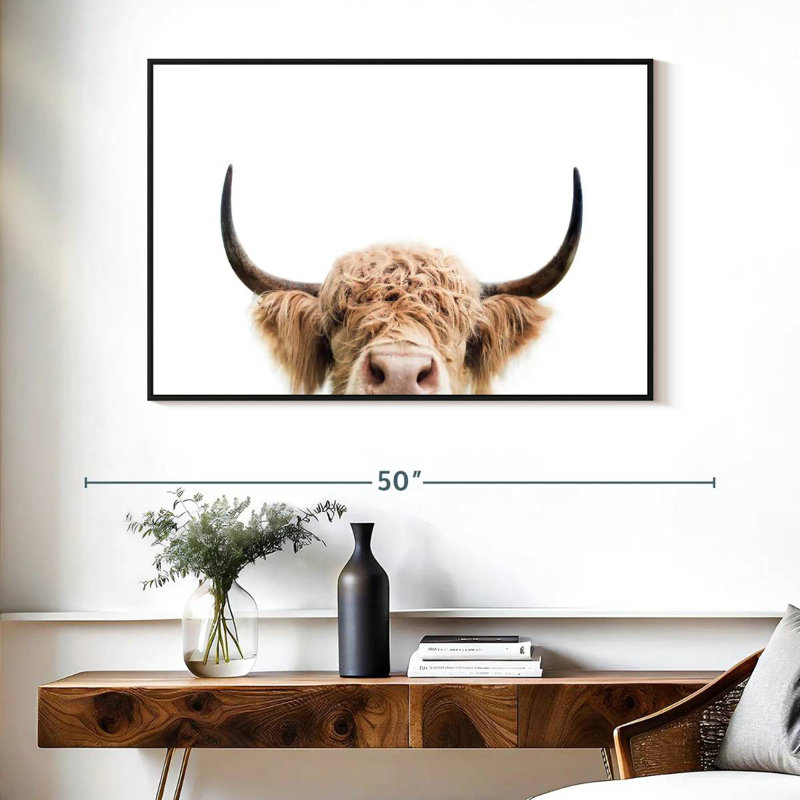 Brampt Peeking Cow I, 27" H x 40" W