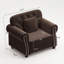Canapé Chesterfield de 41,3 po de style Mid-Century moderne avec capitonnage à boutons, garniture cloutée, accoudoirs roulés et coussin-133070715