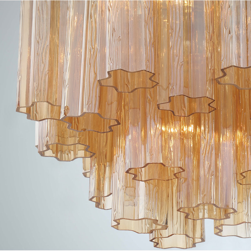 Lustre à niveaux Arras, Laiton vieilli, Jaune, H 13,75 po x l 17,75 po x P 17,75 po