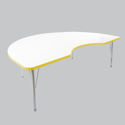 48" x 72" Kidney Thermofused Activity Table with Adjustable Standard Swivel Glide Legs