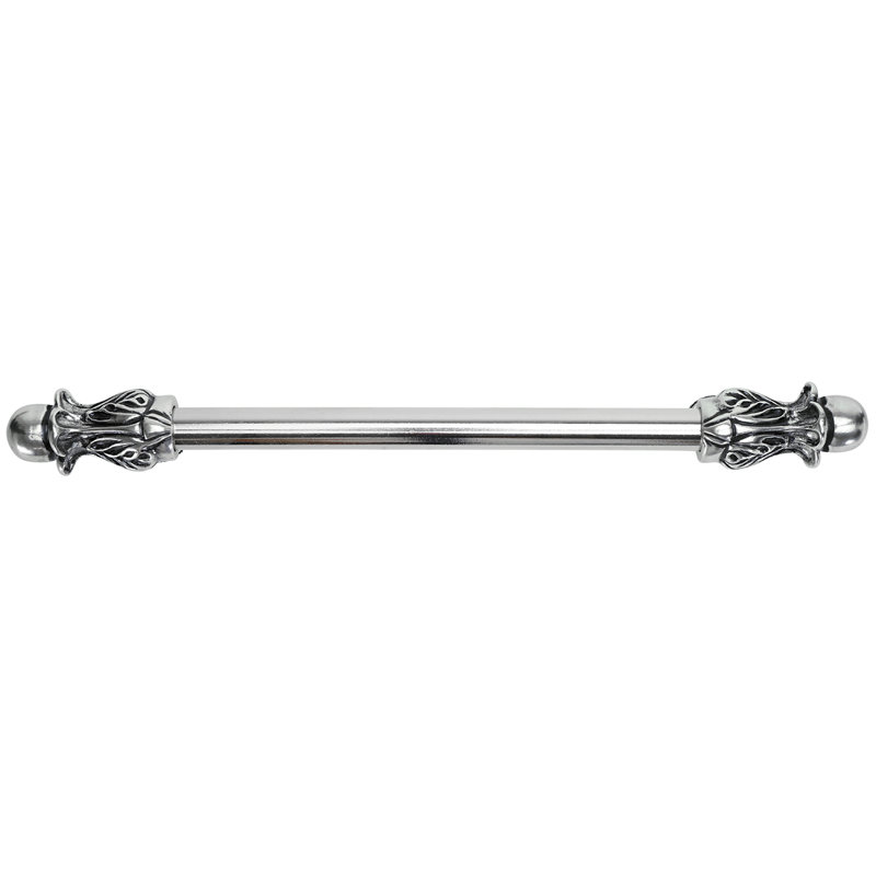 Acanthus 8 inch center to center pull Romanesque style with 1/2 smooth bar in Chalice finish