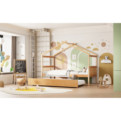 Lit simple en bois avec couchette Natural