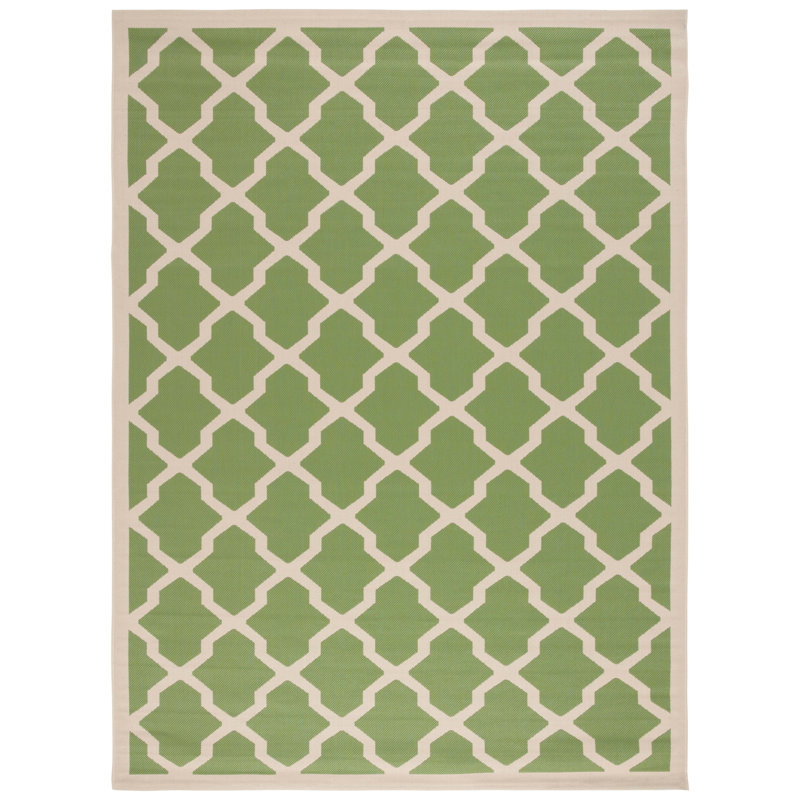 Bordeaux Geometric Green/Blue Indoor/Outdoor Area Rug, Runner 2'3" x 10'
