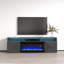 Meuble télé 63 po avec foyer électrique Aiyahna, finition brillante, fixation murale-1913120256