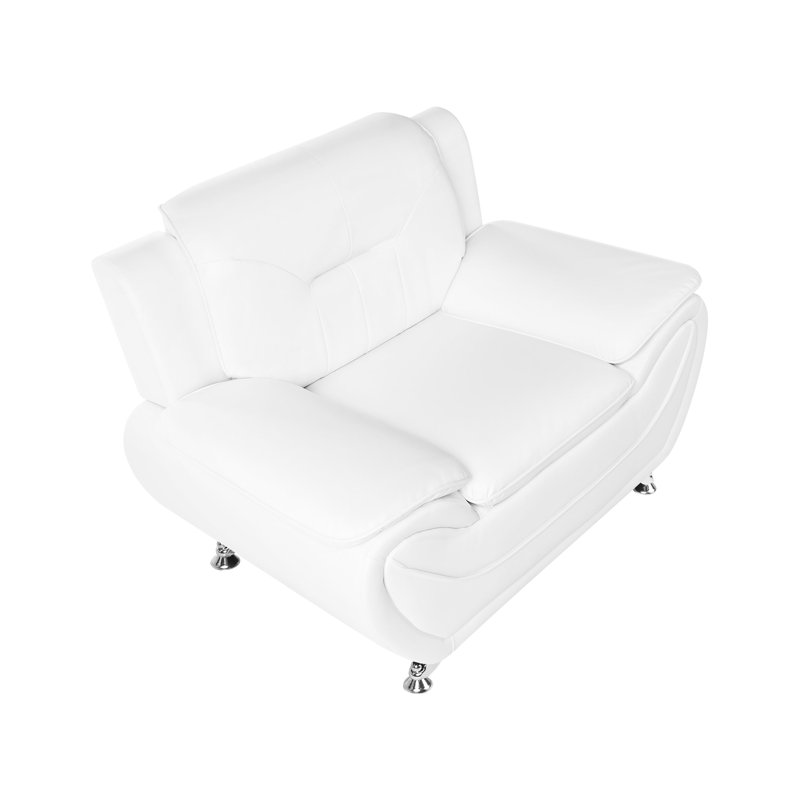 Armchair LEIRA Faux Leather, White