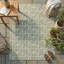 Tapis turc à motif écossais intérieur / extérieur à poils courts turc gris / crème pour patio, terrasse, porche ou entrée-362206743-361867504