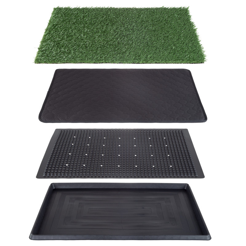Large Washable Artificial Grass Dog Potty Pad with Tray
