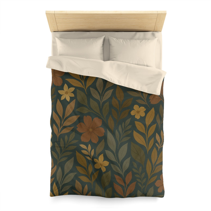 Microfiber Duvet Cover Boho Style, Design 69, Twin Duvet Cover, Cream