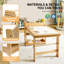 Table et chaises pour enfants - Table d'activités pour tout-petits et 2 chaises avec meuble de rangement, bureau en bois avec rouleau de papier, cadeau pour garçons et filles