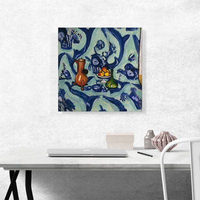 Nature morte avec nappe bleue 1906 par Henri Matisse - reproduction d'art sur toile tendue