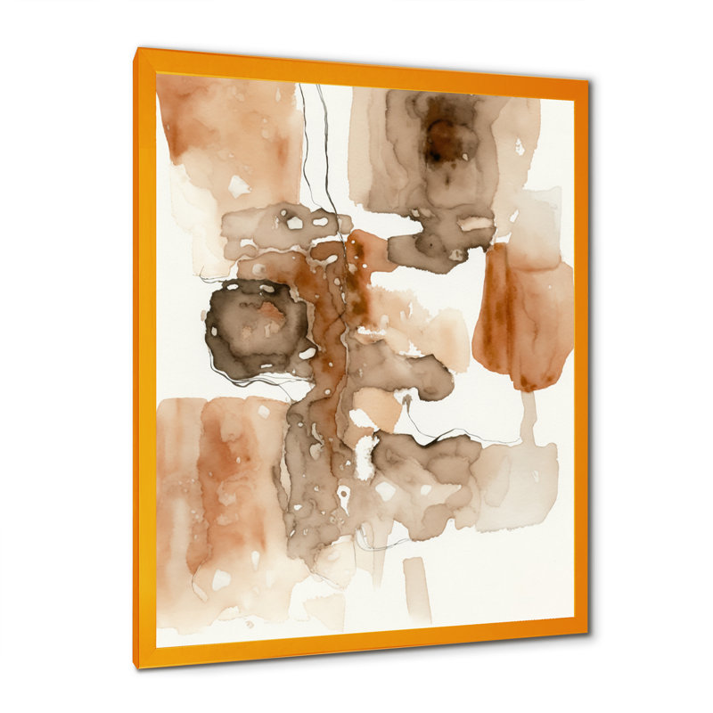 «Liquid Earth Tones IV», reproduction sur toile, H 32 po x l 24 po x P 1 po, Impression dorée sur toile encadrée