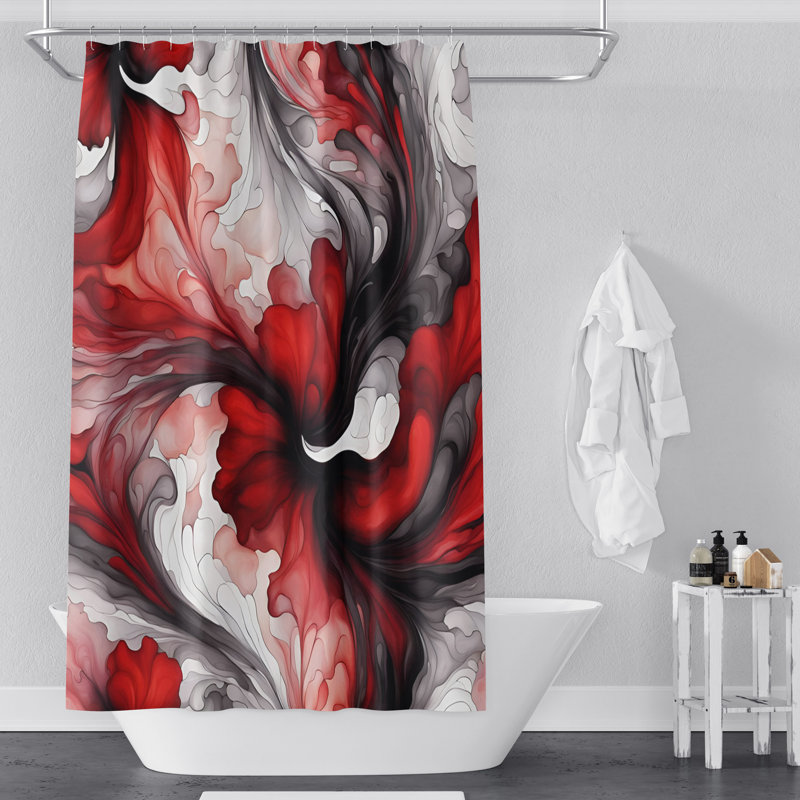 Rideau de douche abstrait, H 72 po x l 70 po