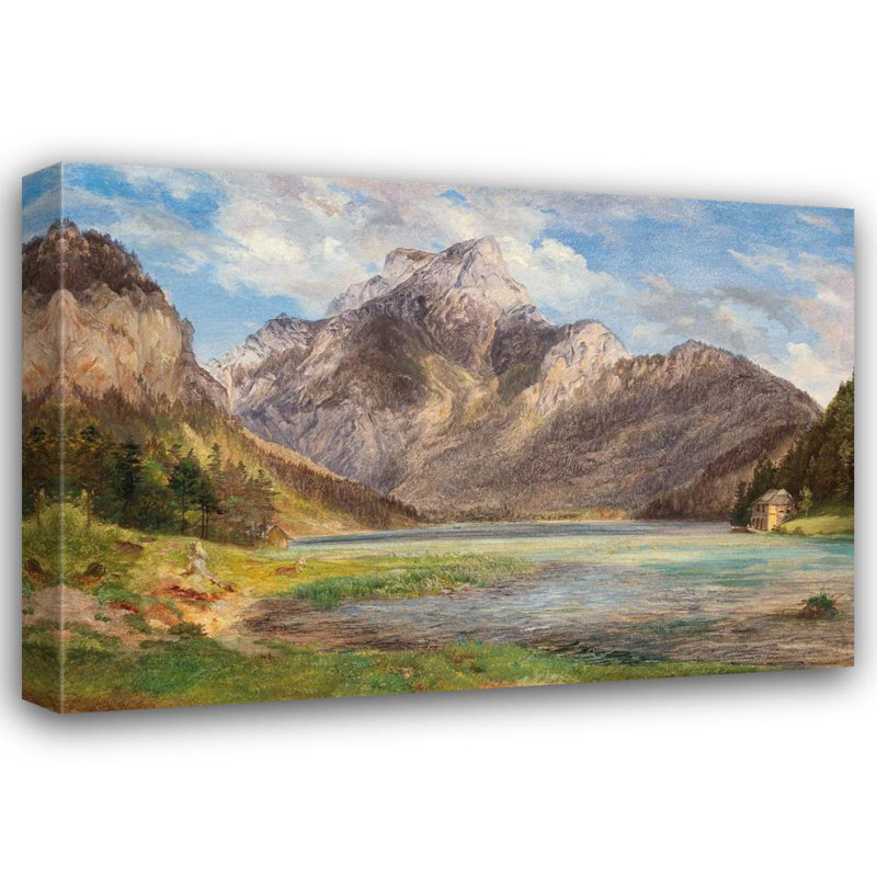 «Mountain Lake» par Frederic Loos, art sur toile tendue avec châssis, H 18 po x l 14 po