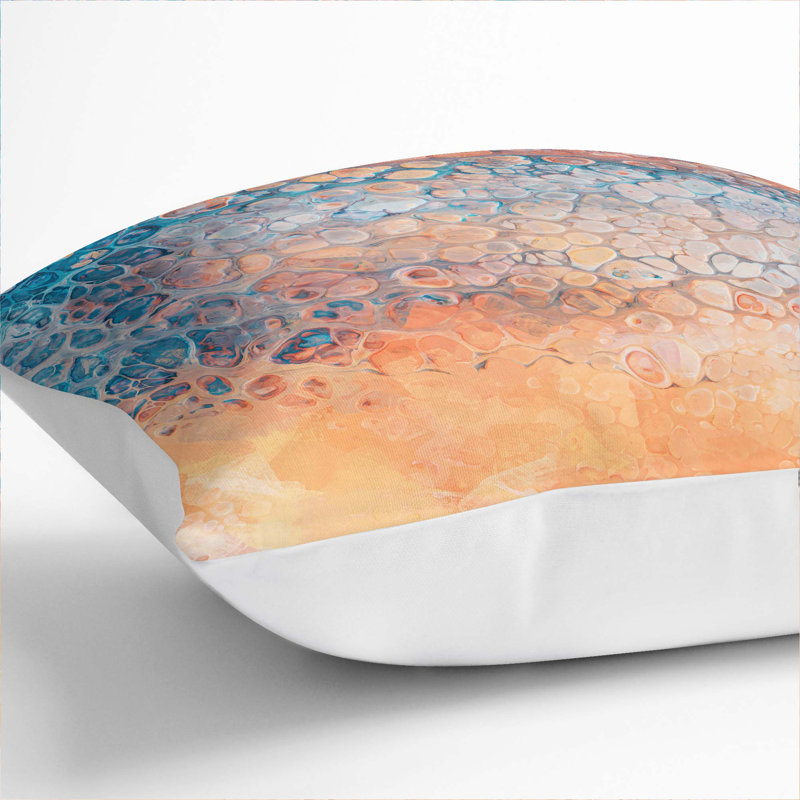 Abstract Square Throw Cushion, 40cm H x 40cm W x 15cm D, White
