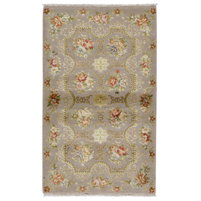 Handmade Silk and Wool Area Rug