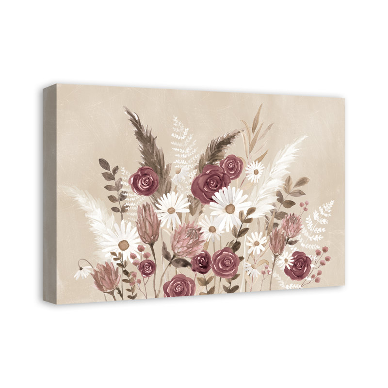 Impression sur toile Boho Flowers, H 16 po x l 24 po