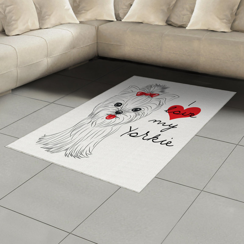 Yorkie High Density Long Fiber Poly Threads Decorative Area Rug Carpet, Rectangle 4' x 5'8"