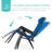  Folding Zero Gravity Recliner Patio Lounge Chair W/ Canopy Shade, Headrest, Tray - Marine Blue-1935343957