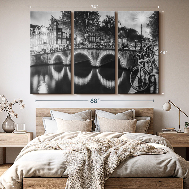 «Modern View Amsterdam», 3 pièces, H 48 po x l 74 po