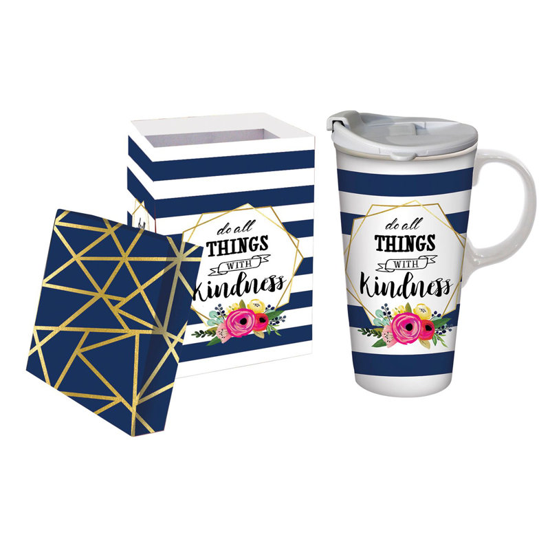 Tasse de voyage en céramique 17 oz Do All Things with Kindness