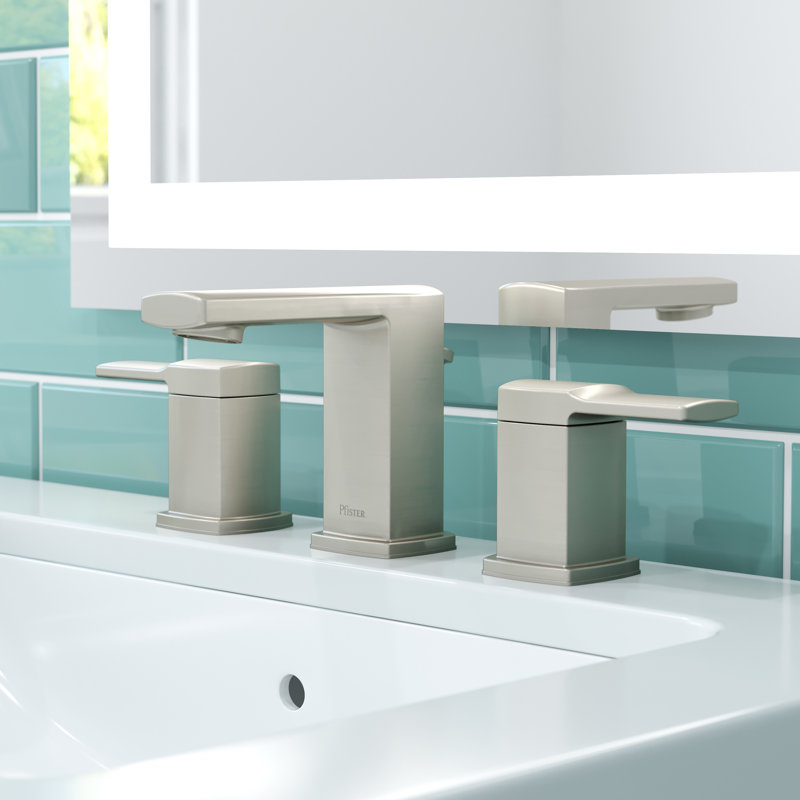 Deckard Widespread Bathroom Faucet with Drain Assembly, Brushed Nickel
