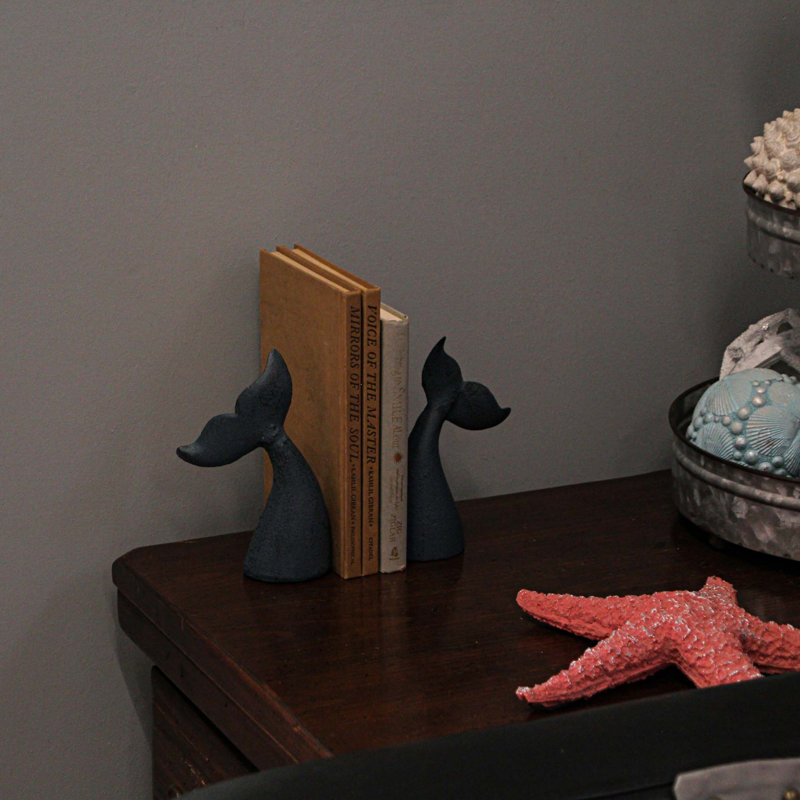 Serre-livres antidérapant Whale Tail, Bleu