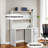 Cargo White Finish Writing Desk W/Hutch-1362311817