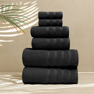  100% Combed Cotton 6-Piece Bath Towel Set – Ultra Soft & Highly Absorbent Towels for Bathroom