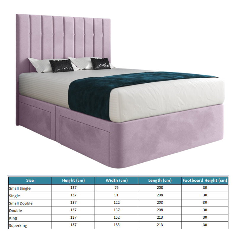 Anastasiya Upholstered Bed, Small Single (2'6), Pink