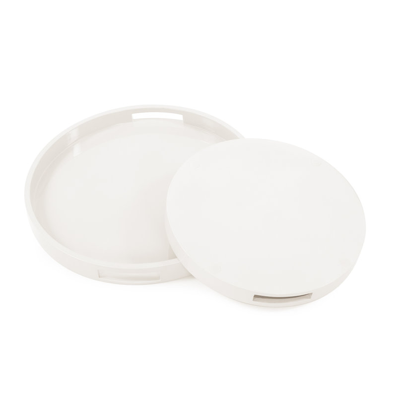 Demonia Round Tray Set Of 2, Beige