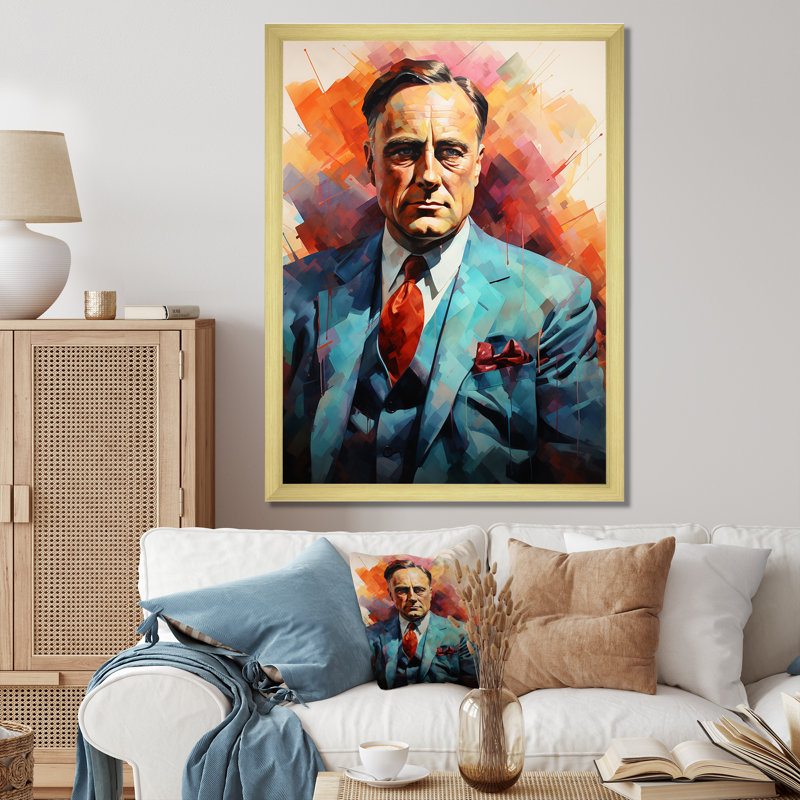 Le président Franklin D. Roosevelt - président / impressions sur toile politique, Cadre photo doré