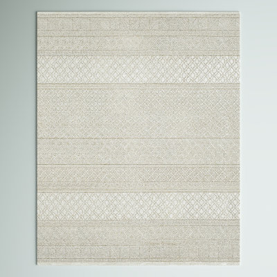 Abdera Geometric Hand-Tufted Wool Gray/Cream Area Rug