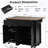 53.5''Farmhouse Kitchen Island With Power Outlet, Kitchen Storage Island With Drop Leaf, Spice Rack And Drawer, Rolling Kitchen Cart On Wheels, For Home, Kitchen And Dining Room, Black-1633376707