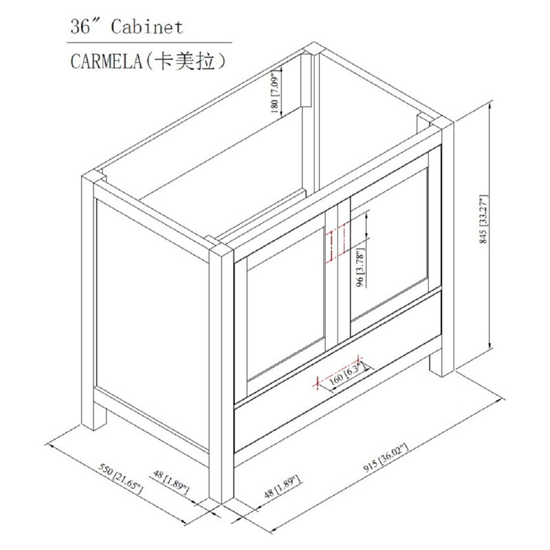 Ensemble de meuble-lavabo simple 37 po Gordan, Marbre de Carrare