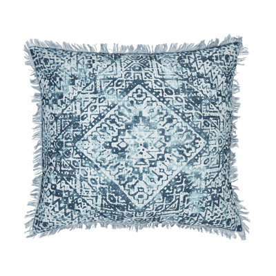 Mieko Ikat Teal Square Boudoir / Breakfast Cushion