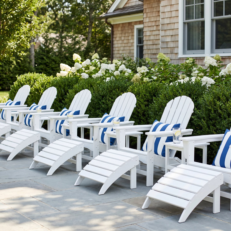 Leighton Foldable Outdoor Adirondack Set, White
