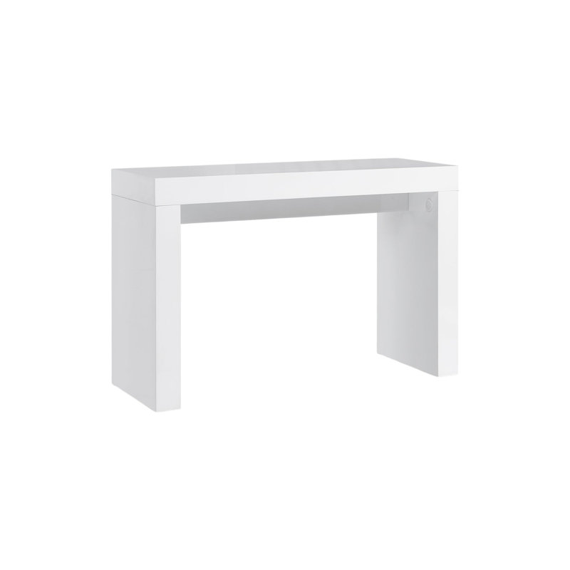 47" White Wood Block Console Table