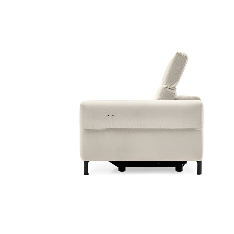 Norma Upholstered Adjustable Sofa, White Polyester Blend
